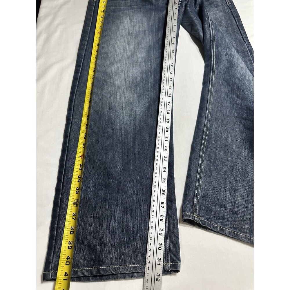 Avirex Jeans Mens 32X32 Pants Grunge Hip Hop Pockets Embroidered Design *READ** - Picture 12 of 15